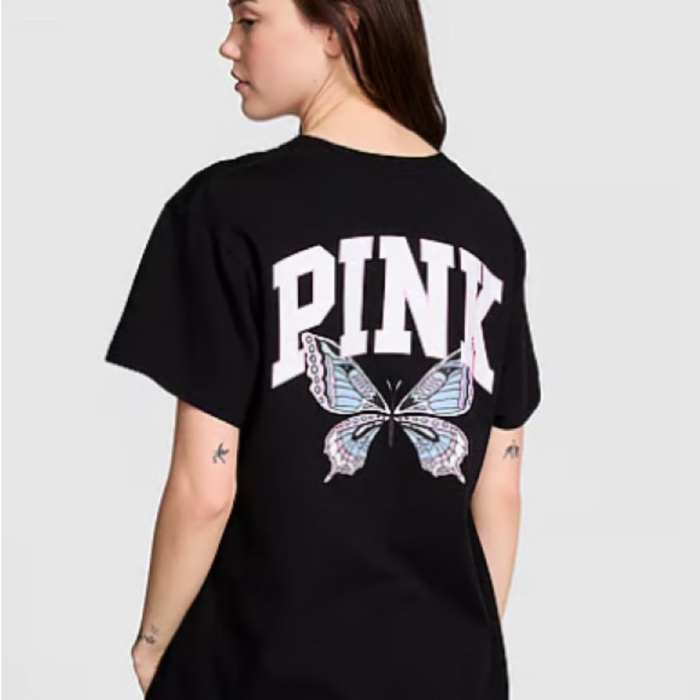 PINK Victoria's Secret Black Graphic T-Shirt